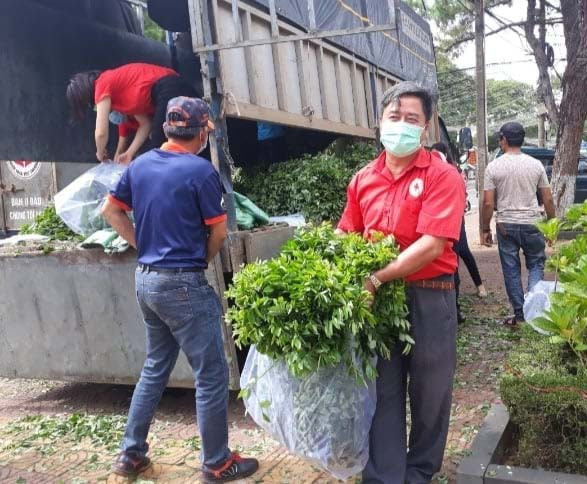 Cán bộ, hội viên Hội CTĐ huyện Phú Thiện vận chuyển rau ủng hộ người dân TP. Hồ Chí Minh. Ảnh: Hoàng Cư