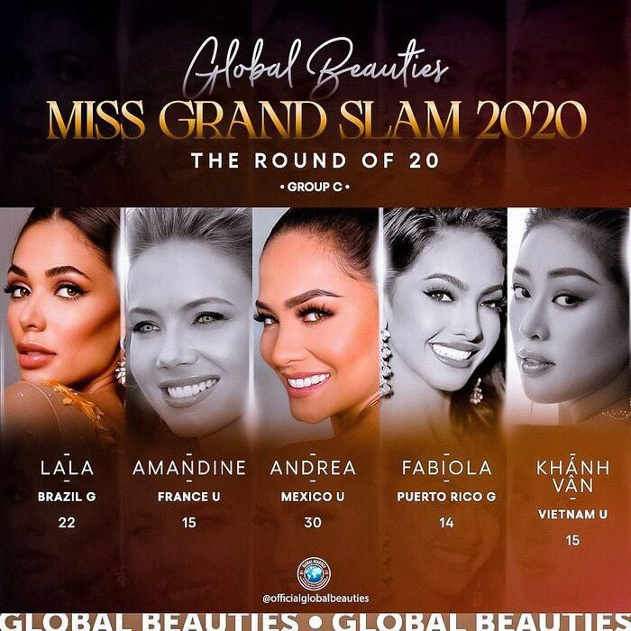 Đại diện Việt Nam không thể vượt qua các ứng viên mạnh để ghi tên mình vào Top 8 Miss Grand Slam. Ảnh: Global Beauties Đại diện Việt Nam không thể vượt qua các ứng viên mạnh để ghi tên mình vào Top 8 Miss Grand Slam. Ảnh: Global Beauties