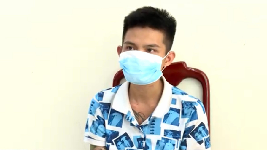 Nghi phạm Nguyễn Văn Anh tại cơ quan điều tra.