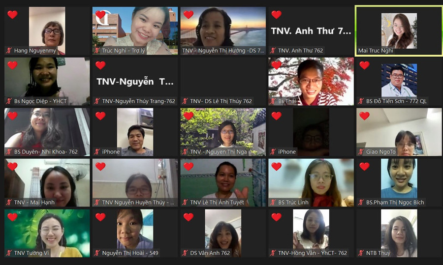 Một buổi họp trực tuyến của Mạng lưới thầy thuốc đồng hành