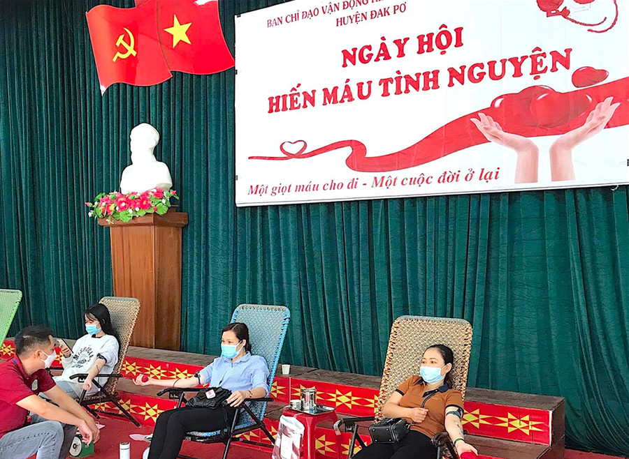 Những năm qua, nhờ hoạt động tích cực của CLB, phong trào hiến máu tình nguyện trên địa bàn huyện Đak Pơ không ngừng được đẩy mạnh. Ảnh: Mộc Trà