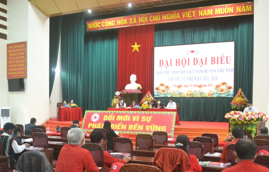 Quang cảnh Đại hội đại biểu Hội CTĐ huyện Chư Păh nhiệm kỳ 2021-2026. Ảnh: Hoàng Cư Đại hội Đại biểu Hội CTĐ huyện Chư Păh khóa VI, nhiệm kỳ 2021-2026.