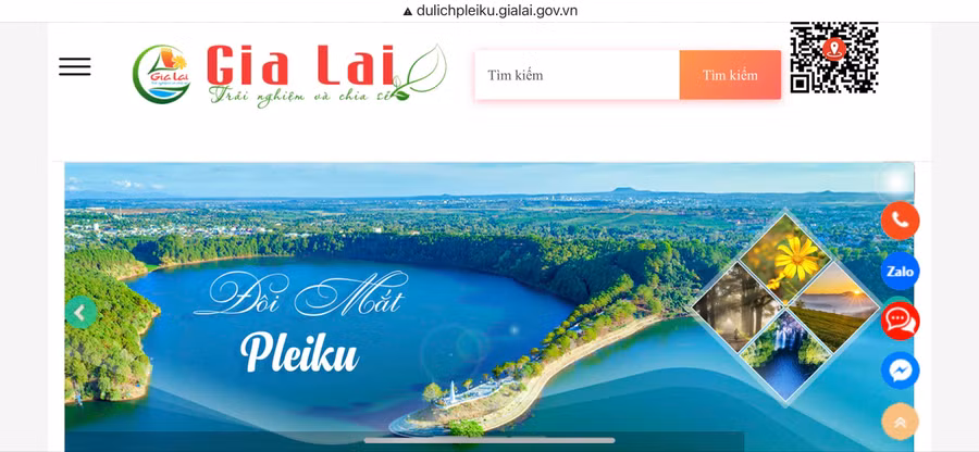 Giao diện chính của website Gia Lai-Trải nghiệm và Chia sẻ nổi bật, thu hút. Ảnh: Phương Linh