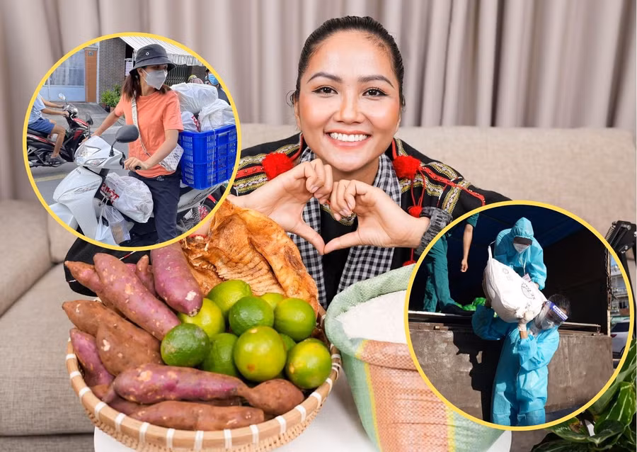 Những khoảnh khắc ấn tượng của Hoa hậu H’Hen Niê trong các chương trình thiện nguyện đã giúp cô chinh phục trái tim khán giả. Ảnh: FBNV