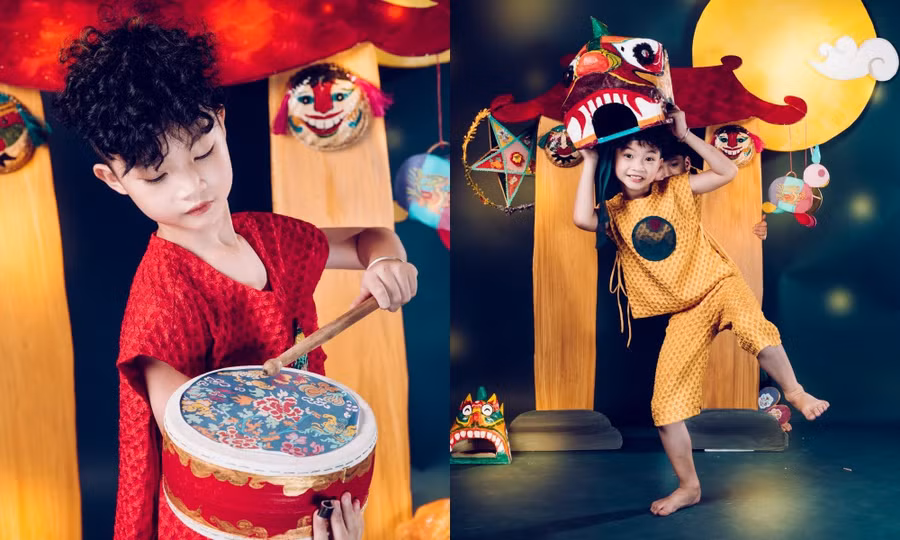 Dù còn khá nhỏ song mẫu nhí đã cho thấy được sự tự tin, biểu cảm tự nhiên trước ống kính. Ảnh: NVCC