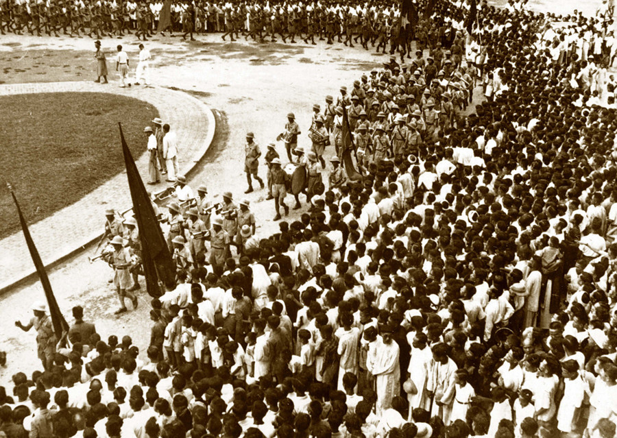 Đoàn quân nhạc trong ngày Độc lập - Ảnh Bảo tàng Lịch sử quốc gia