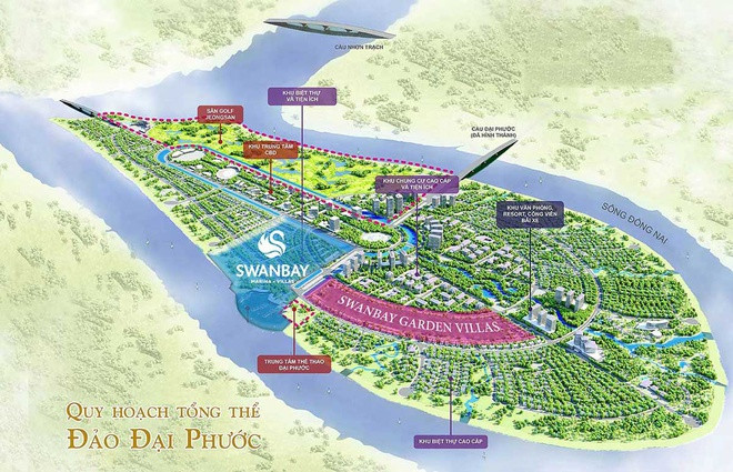 Phối cảnh tổng thể đảo Đại Phước. Ảnh: danhkhoireal.