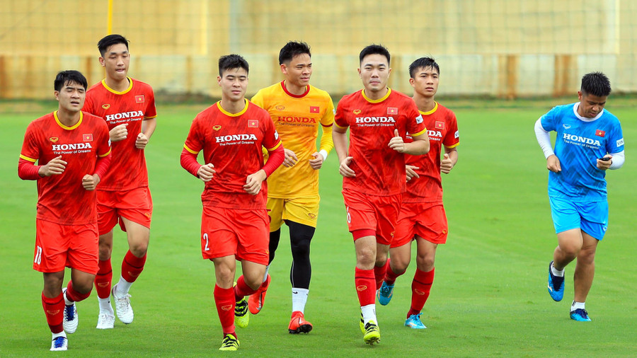 Nguyên Mạnh đang tận hưởng cảm giác trở lại tuyển Việt Nam. Ảnh: VFF