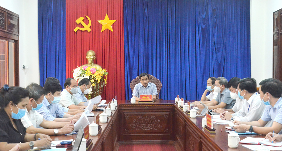  Quang cảnh buổi làm việc của Thường trực Tỉnh ủy với Ban Tuyên giáo Tỉnh ủy. Ảnh: Phương Linh