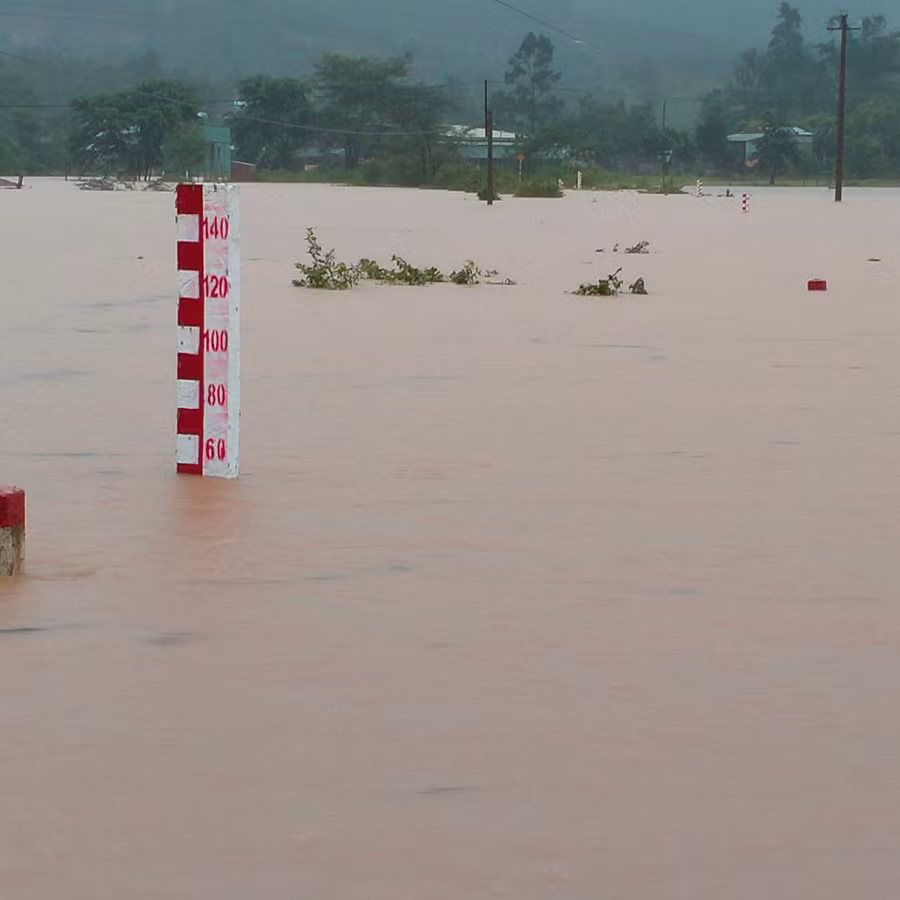 Mưa lớn gây ngập lụt ở Đắk Pxi, Đắk Hà, tỉnh Kon Tum. Ảnh: Đài KTTV tỉnh Kon Tum
