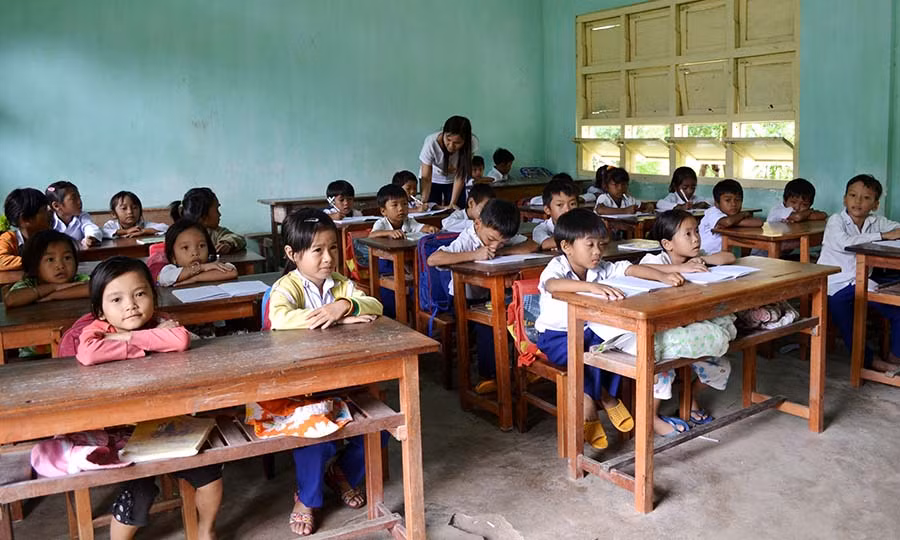  Tại một lới học ở Krông Pa. Ảnh: Lê Hòa