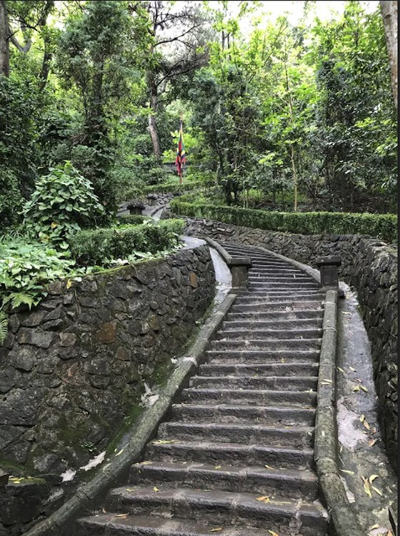  Đường dẫn lên đền thờ Tổ mẫu Âu Cơ ở núi Vặn.