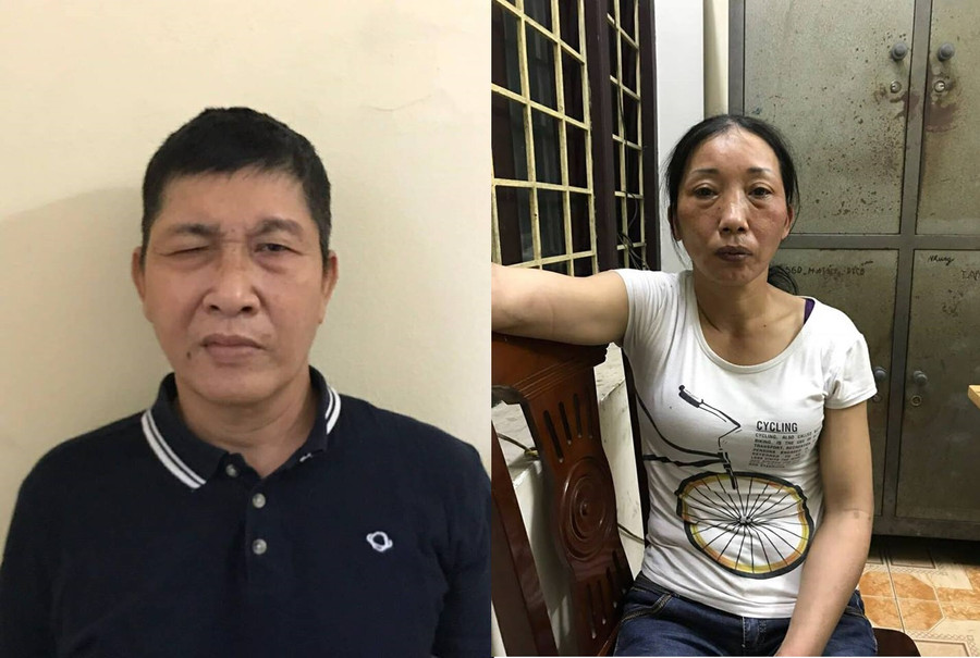 Vũ Văn Cường và Phạm Thị Huyền tại cơ quan công an. Vũ Văn Cường và Phạm Thị Huyền tại cơ quan công an.