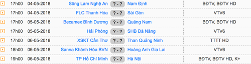 Lịch thi đấu vòng 7 V-League 2018. Lịch thi đấu vòng 7 V-League 2018.