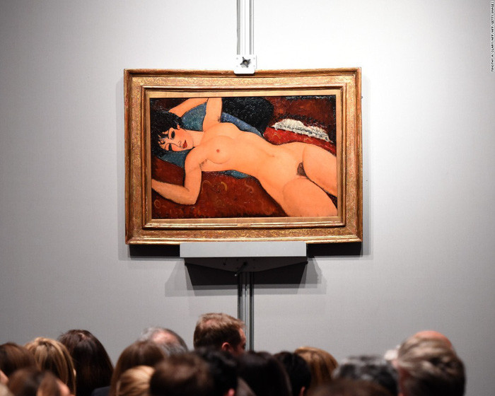 Ảnh chụp bức Nu Couché của danh họa Amedeo Modigliani - Ảnh: AFP/Getty Images Ảnh chụp bức Nu Couché của danh họa Amedeo Modigliani - Ảnh: AFP/Getty Images