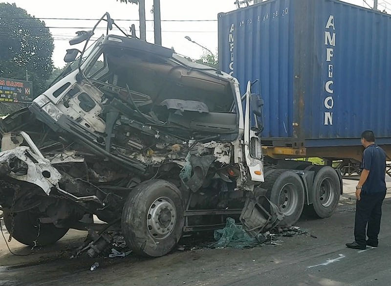 Hiện trường vụ tai nạn giao thông.