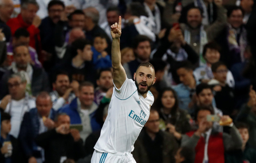 Benzema ăn mừng bàn gỡ 1-1 cho R.M. Ảnh: REUTERS Benzema ăn mừng bàn gỡ 1-1 cho R.M. Ảnh: REUTERS