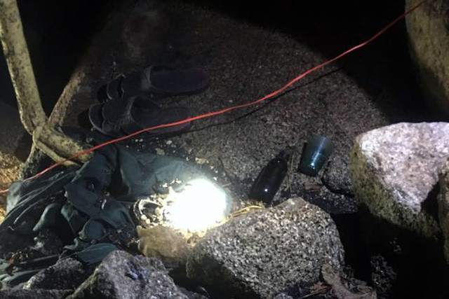 Hiện trường nơi phát hiện hai bộ hài cốt trên núi Chứa Chan - Ảnh: M.B.K.