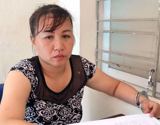 Đối tượng Nguyễn Thị Yến tại cơ quan điều tra.