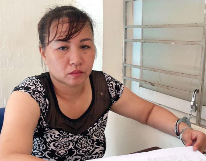 Đối tượng Nguyễn Thị Yến tại cơ quan điều tra.