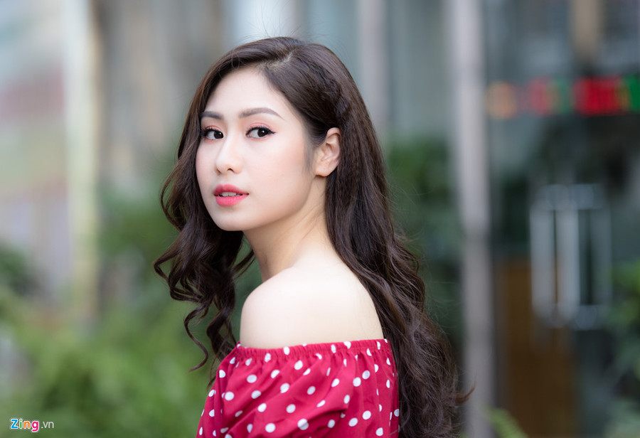 Hoa khôi Kiều Anh thường ngày thích phong cách "bánh bèo". Hoa khôi Kiều Anh thường ngày thích phong cách