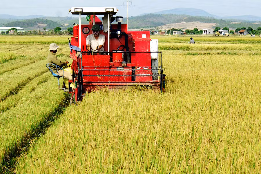 Đưa cơ giới vào sản xuất nông nghiệp. Ảnh: Anh Khoa Đưa cơ giới vào sản xuất nông nghiệp. Ảnh: Anh Khoa