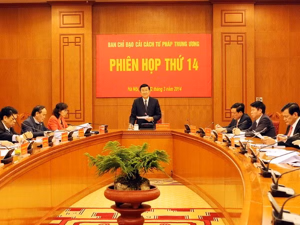 Chủ tịch nước Trương Tấn Sang, Trưởng Ban Chỉ đạo cải cách tư pháp Trung ương chủ trì phiên họp thứ 14 của Ban Chỉ đạo cải cách tư pháp Trung ương.