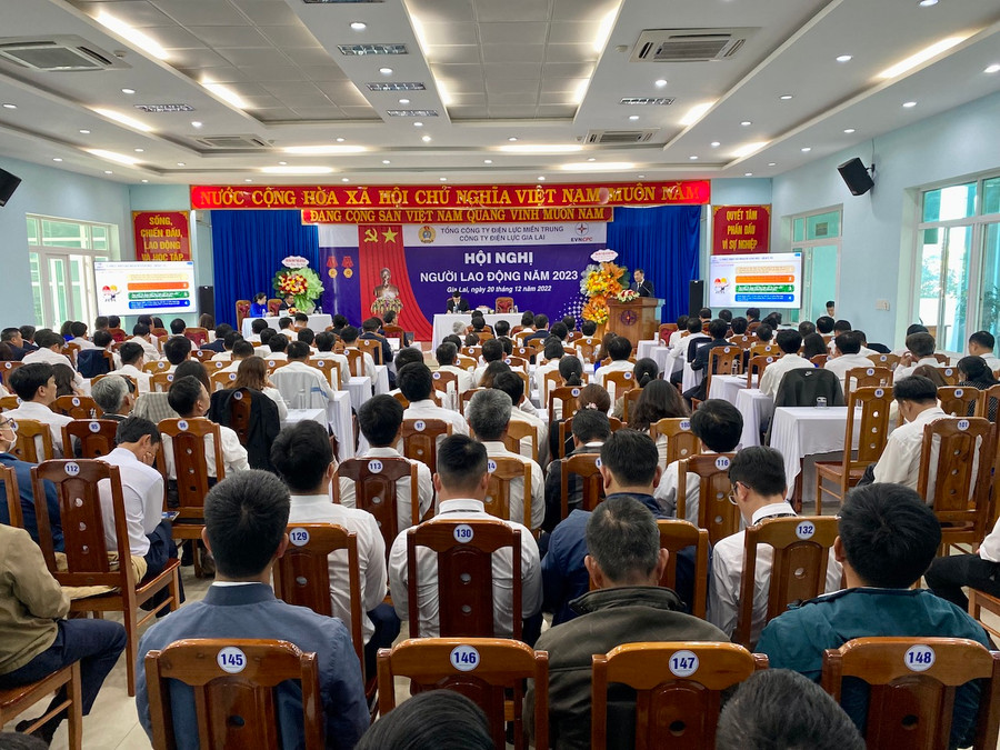 Quang cảnh hội nghị. Ảnh: Hà Duy Công ty Điện lực Gia Lai tổ chức Hội nghị người lao động năm 2023. Ảnh: Hà Duy