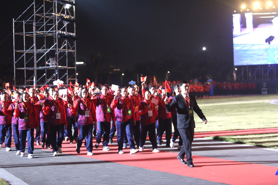 Đoàn thể thao Gia Lai đã để lại dấu ấn tại kỳ Đại hội lần này. Ảnh: Văn Ngọc