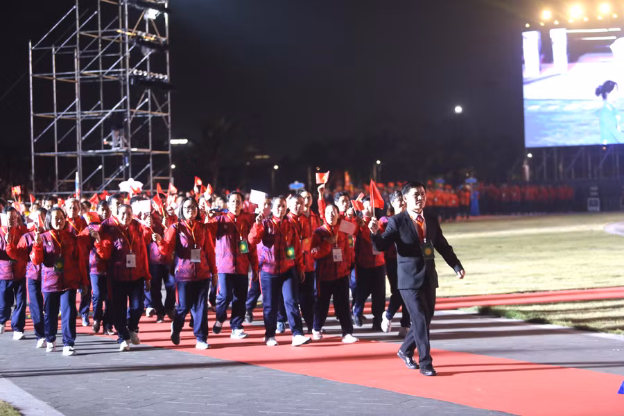 Đoàn thể thao Gia Lai đã để lại dấu ấn tại kỳ Đại hội lần này. Ảnh: Văn Ngọc