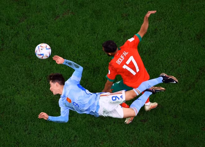 Các cầu thủ Morocco đã chơi pressing một cách quyết liệt. Ảnh: FIFA