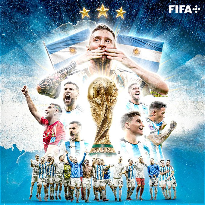 Chức vô địch đã gọi tên Argentina. Ảnh: FIFA Chức vô địch đã gọi tên Argentina. Ảnh: FIFA