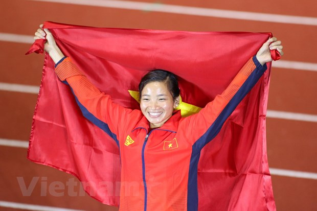 Nguyễn Thị Oanh giữ phong độ đỉnh cao trong năm 2022 từ SEA Games 31 cho đến Đại hội Thể thao toàn quốc. Ảnh: PV/Vietnam+