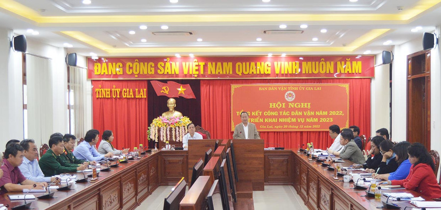  Quang cảnh hội nghị tại điểm cầu Tỉnh ủy. Ảnh: Anh Huy