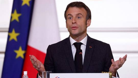  Tổng thống Pháp Emmanuel Macron phát biểu tại Phủ tổng thống Elysee ở Paris ngày 12/12. Ảnh: AFP 