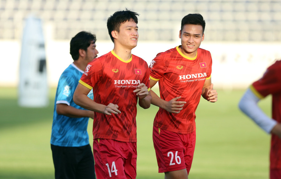 Hoàng Đức vắng mặt trong trận đấu tập nội bộ của đội tuyển Việt Nam. Ảnh: Ngọc Linh