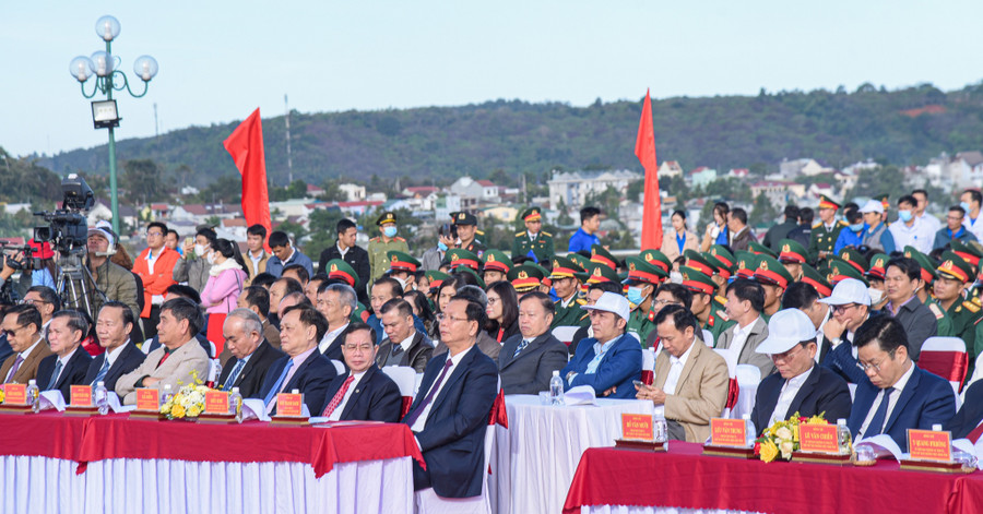 Lãnh đạo tỉnh Đắk Nông tham dự lễ kỷ niệm. Ảnh: Đinh Thanh Hải Lãnh đạo tỉnh Đắk Nông tham dự lễ kỷ niệm. Ảnh: Đinh Thanh Hải