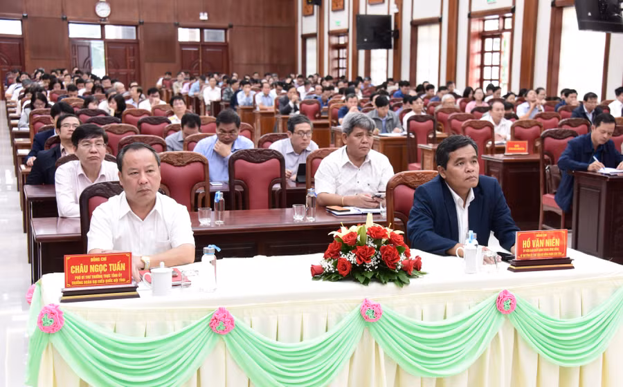 Các đại biểu dự hội nghị tại điểm cầu Hội trường 2-9. Ảnh: Đức Thụy