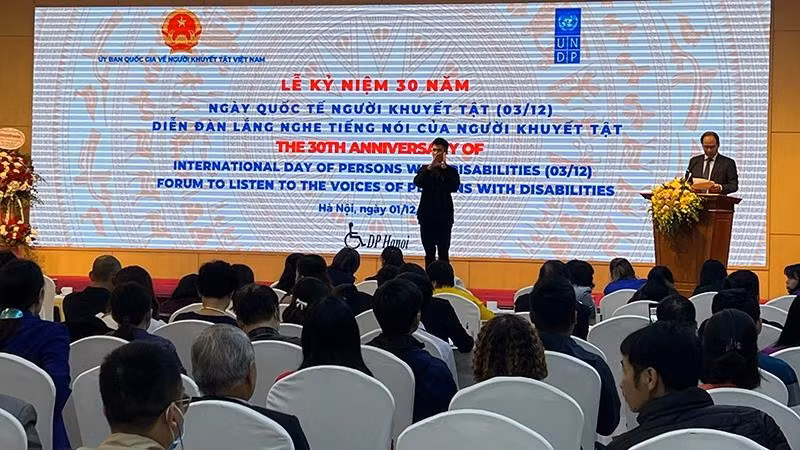 Toàn cảnh Lễ kỷ niệm 30 năm Ngày Quốc tế về người khuyết tật được tổ chức tại Hà Nội vào ngày 1-12. Ảnh nguồn NDO