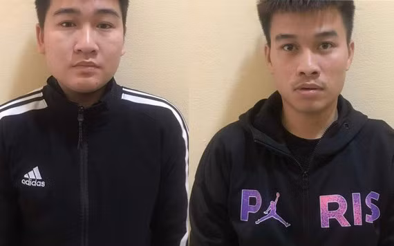 Các đối tượng tại cơ quan điều tra. Ảnh: Công an TP Hà Tĩnh