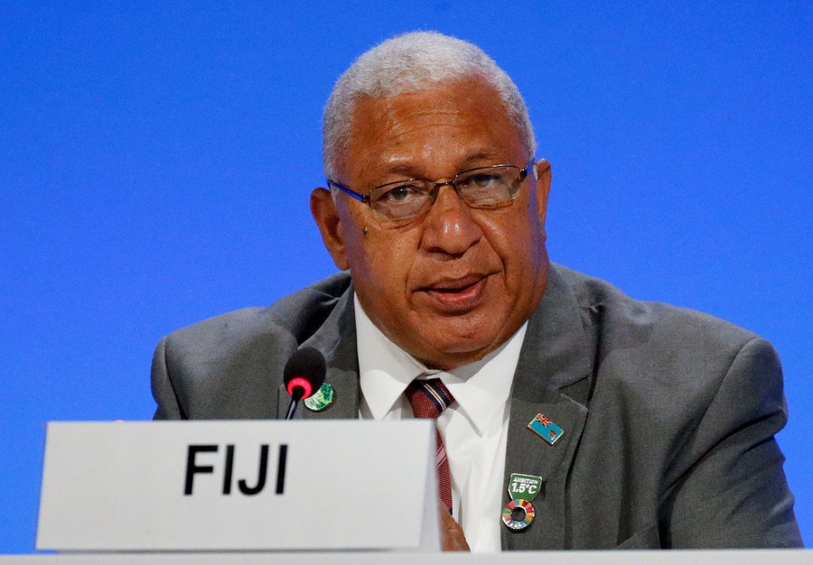  Thủ tướng Frank Bainimarama của Fiji tại hội nghị COP26 ở Glasgow năm 2021. Ảnh: Reuters