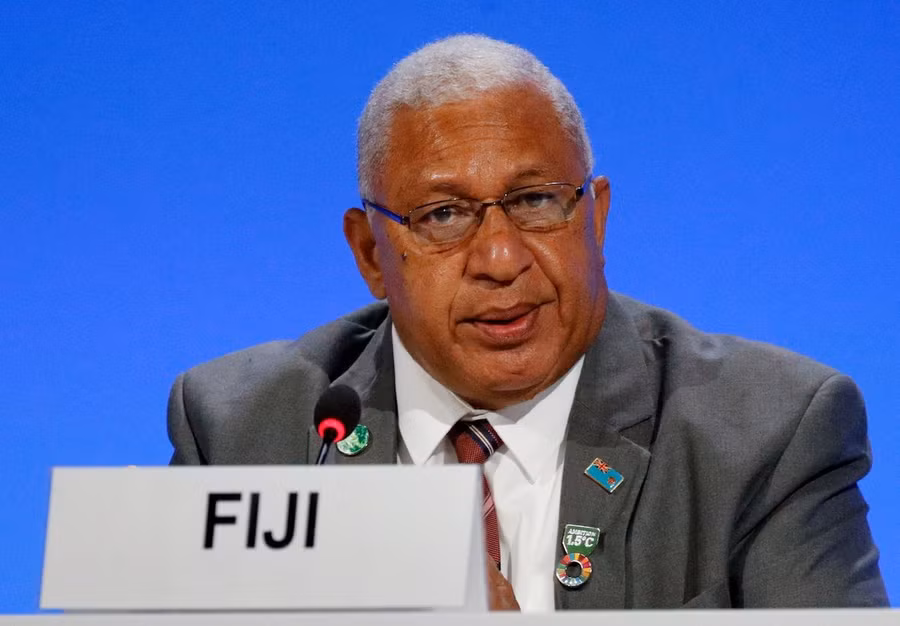  Thủ tướng Frank Bainimarama của Fiji tại hội nghị COP26 ở Glasgow năm 2021. Ảnh: Reuters