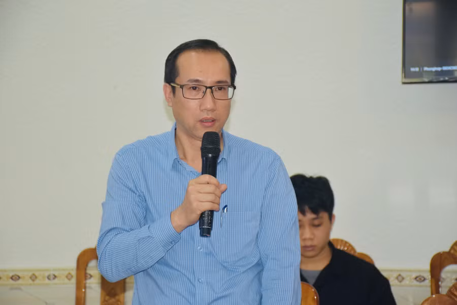 Tiến sĩ Đỗ Đức Nam-Chủ nhiệm đề tài báo cáo kết quả nghiên cứu tại hội nghị. Ảnh: Trần Dung