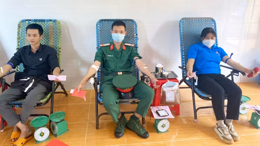 Cán bộ, chiến sỹ, người lao động Công ty TNHH MTV 75 tham gia HMTN. Ảnh: Hải Phương