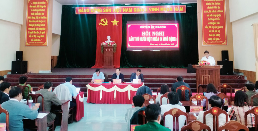  Đồng chí Kpă Thuyên-Tỉnh ủy viên, Phó Chủ tịch UBND tỉnh phát biểu chỉ đạo tại hội nghị. Ảnh: Hồng Hạnh