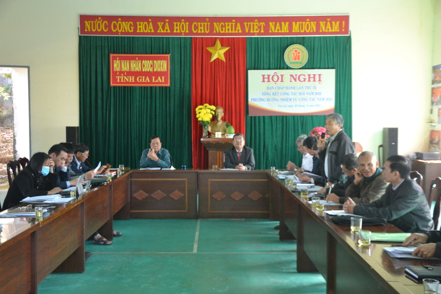 Quang cảnh Hội nghị Ban Chấp hành Hội Nạn nhân CĐDC/dioxin tỉnh lần thứ 9, khóa 4, nhiệm kỳ 2018-2023. Ảnh: Hoàng Minh