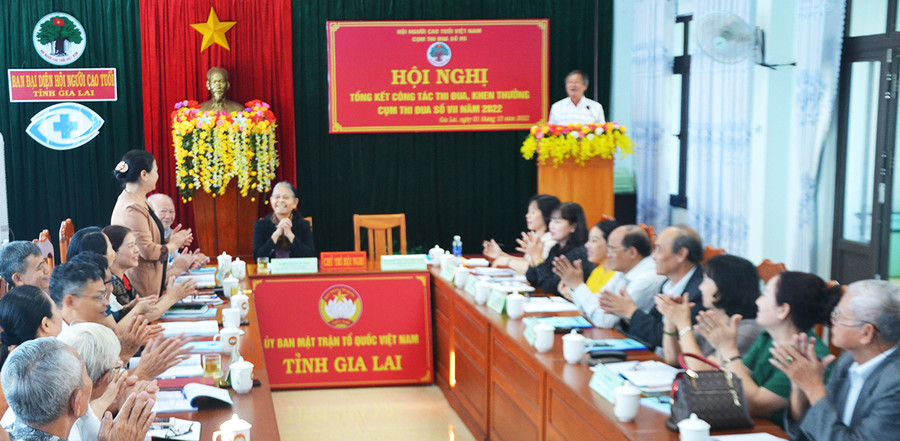 Quang cảnh hội nghị tổng kết công tác thi đua, khen thưởng Cụm thi đua số VII-Hội NCT Việt Nam, năm 2022. Ảnh: Hoàng Cư