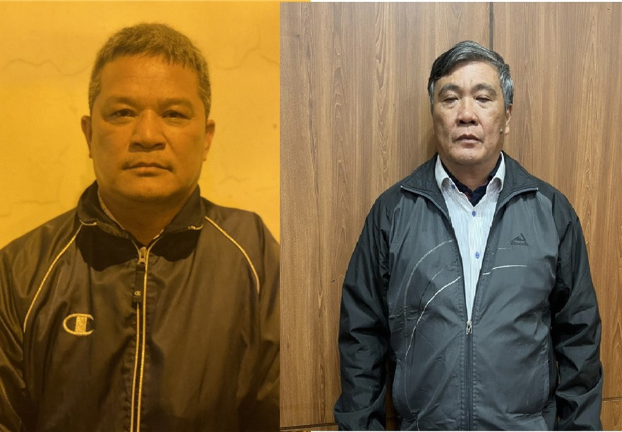  Bị can Phạm Duy Cường, Nguyễn Văn Phong (từ trái qua) bị bắt tạm giam. Ảnh: Bộ Công an