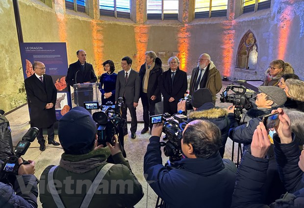 Lễ khai mạc Không gian quảng bá di sản văn hóa Hoàng thành Thăng Long. (Ảnh: Thu Hà/Vietnam+) Lễ khai mạc Không gian quảng bá di sản văn hóa Hoàng thành Thăng Long. (Ảnh: Thu Hà/Vietnam+)