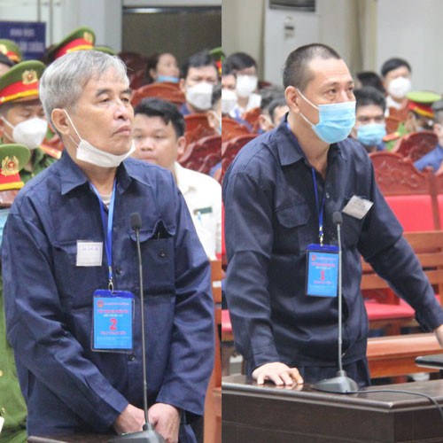 2 "ông trùm" Phan Thanh Hữu (trái) và Đào Ngọc Viễn bị tuyên mỗi người 16 năm tù. 2